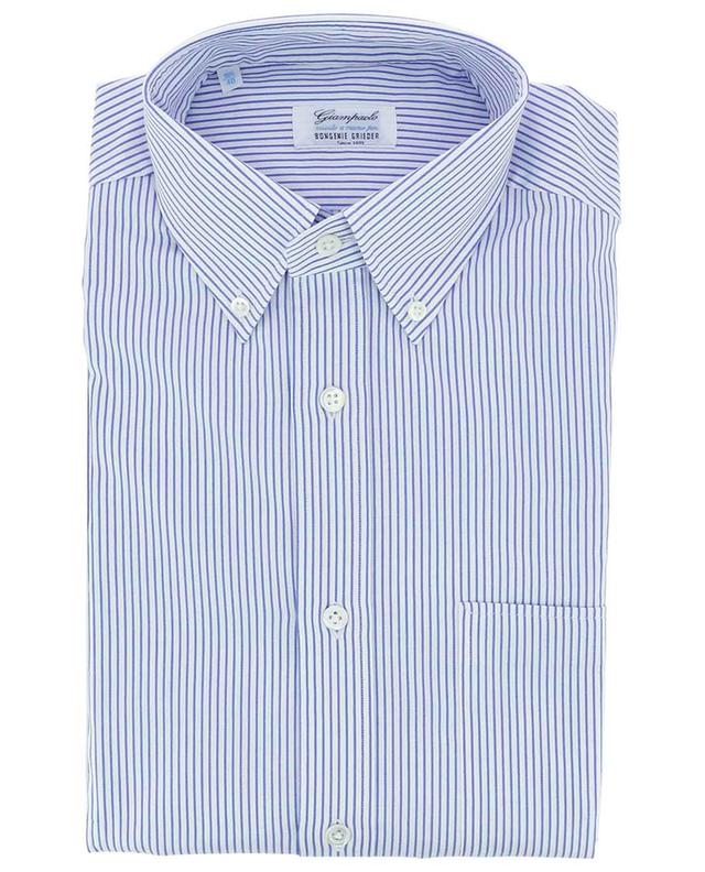 Long-sleeved poplin shirt with button-down collar GIAMPAOLO