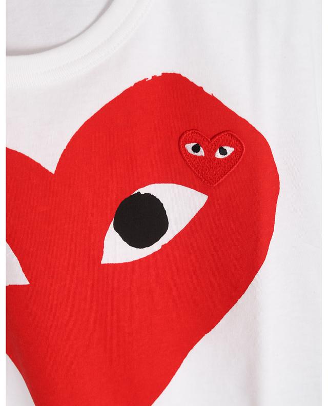 Red Heart embroidered and printed cotton T-shirt COMME DES GARCONS PLAY