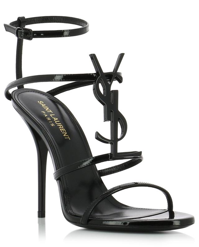 SAINT LAURENT PARIS Cassandra 110 YSL heeled patent leather sandals ...