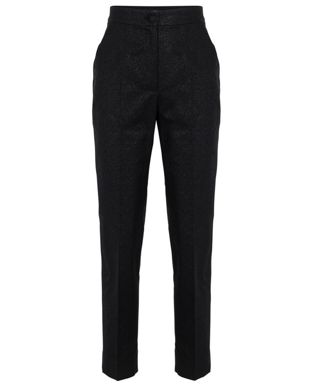 Straight-fit lamé trousers with grosgrain DOLCE &amp; GABBANA