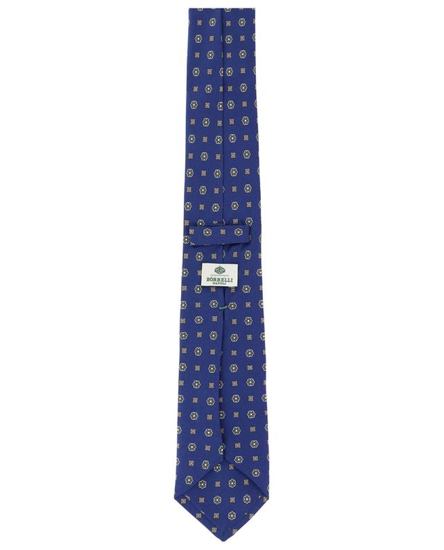 Cravate en sergé de soie motif fleurs et carrés LUIGI BORRELLI