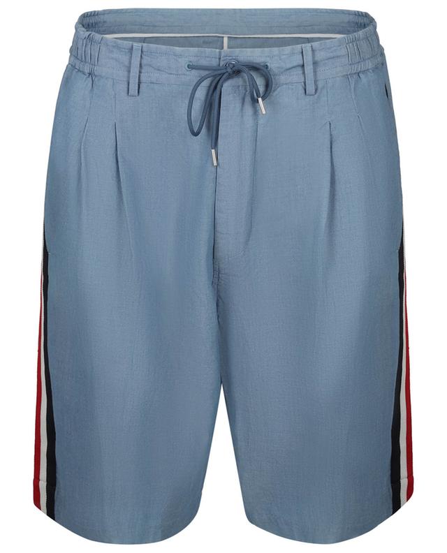 Chambray Bermuda shorts with tricolour side stripes MONCLER