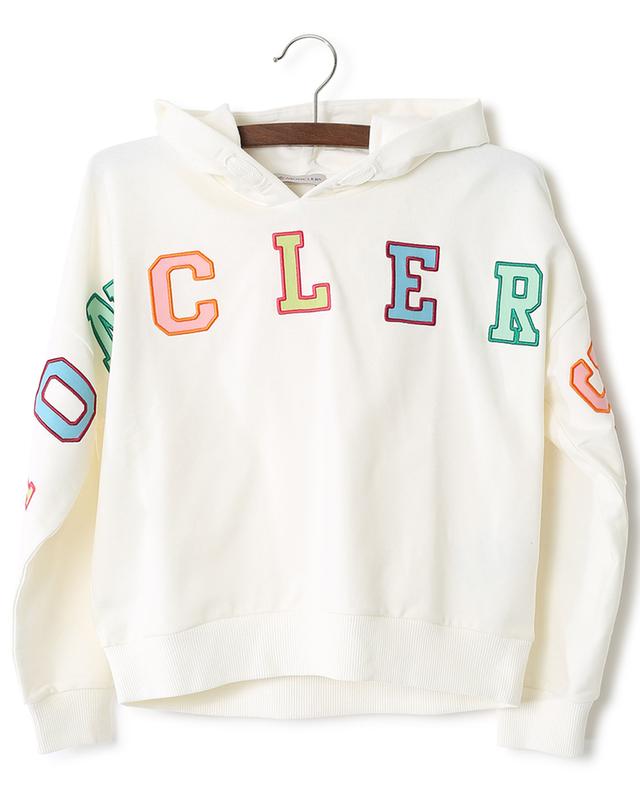 Logo embroidered cotton blend hoodie MONCLER