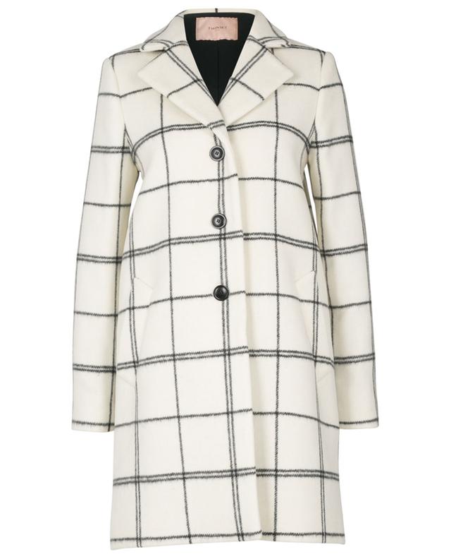 Loose checked wool blend coat TWINSET