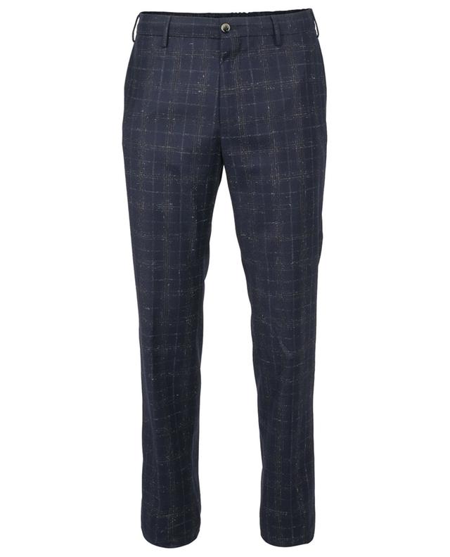 Super 110&#039;s checked slim fit wool trousers PT TORINO