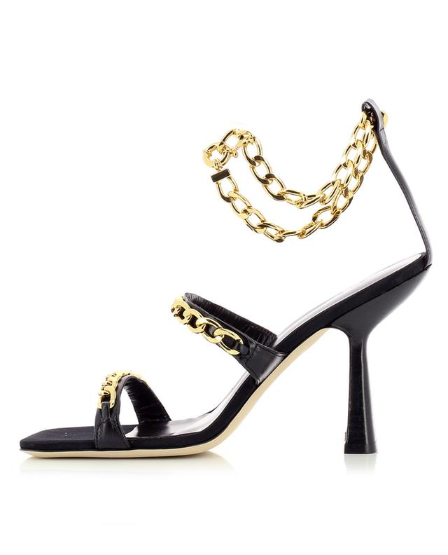 Gina high heeled leather sandals with chain BY FAR