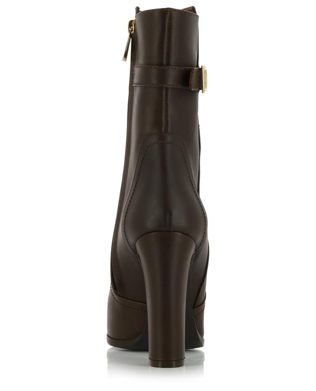 Caroline 105 heeled leather ankle boots with monogram DOLCE &amp; GABBANA