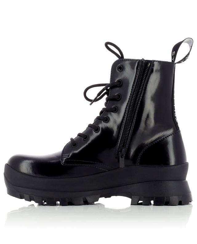 Trace Logo lace-up boots in synthetic patent leather STELLA MCCARTNEY