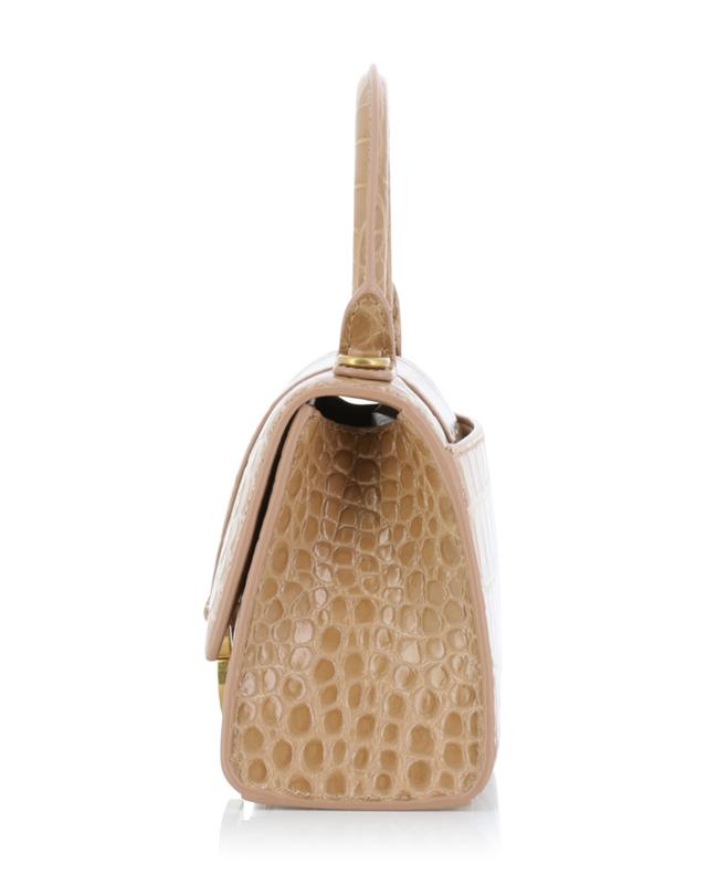 Hourglass Top Handle XS mini handbag in croc leather BALENCIAGA