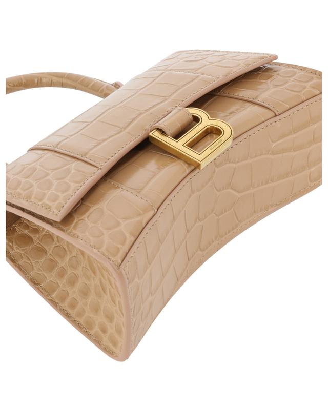 Hourglass Top Handle XS mini handbag in croc leather BALENCIAGA