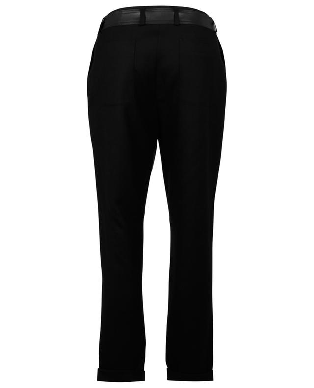 Fallon straight-fit leather and wool trousers AKRIS PUNTO
