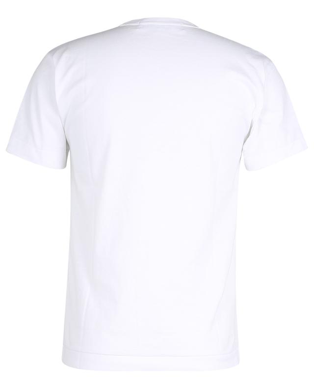 Schmales T-Shirt mit fluoreszierendem Herzprint und Stickerei COMME DES GARCONS PLAY