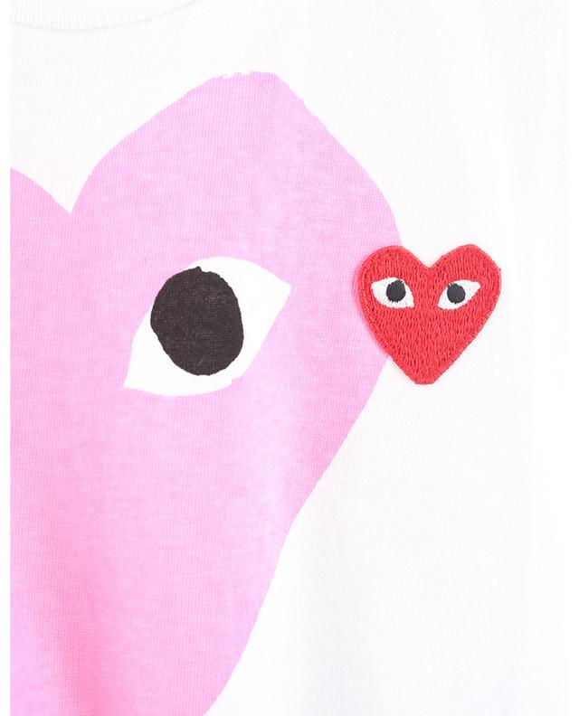 Slim T-shirt with fluorescent heart print and embroidery COMME DES GARCONS PLAY
