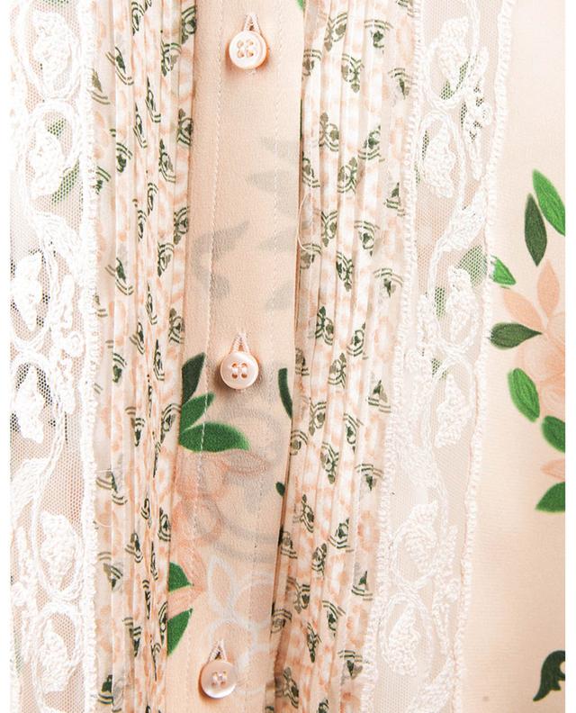 Lace embellished oversize shirt in floral silk ERMANNO SCERVINO