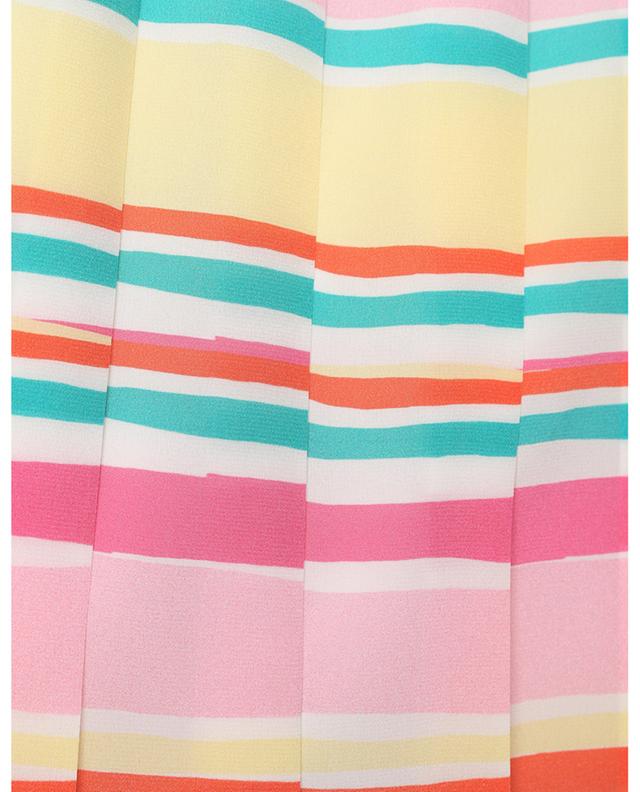 Multicolour striped silk midi-length pleated skirt MAISON COMMON