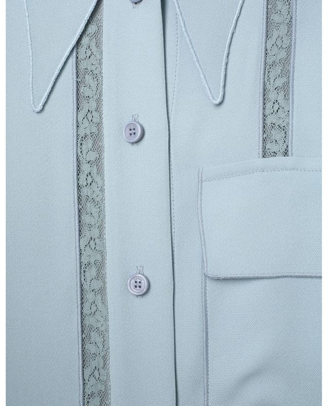 Robe chemise longue en crêpe et dentelle détail liens CHLOE