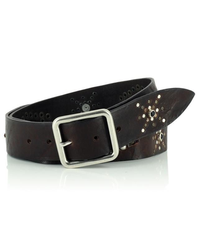 Vintage stud and cabochon adorned leather belt ANDREA D&#039;AMICO