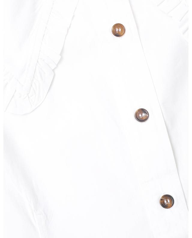 Boxy sleeveless organic cotton shirt with oversize collar GANNI