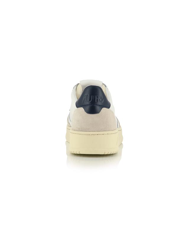 Medalist low-top sneakers in white leather with beige nubuck and navy blue leather details AUTRY