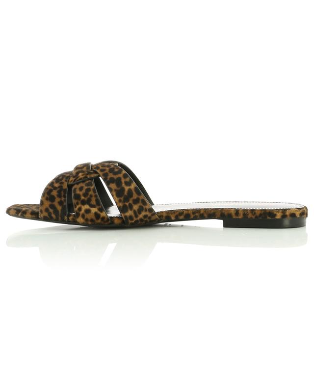 Tribute Pony 05 leopard spot leather slides SAINT LAURENT PARIS