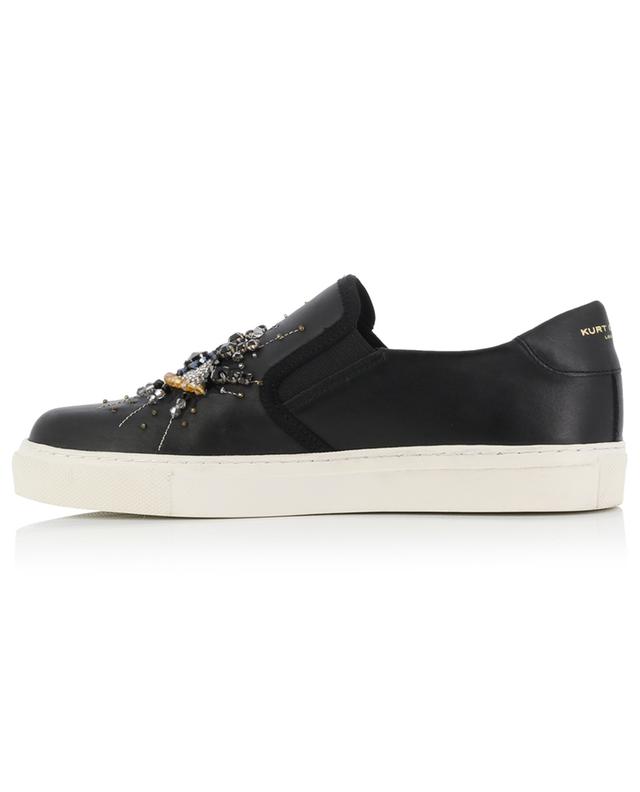 Leah Eye embroidered leather low-top slip-on sneakers KURT GEIGER LONDON