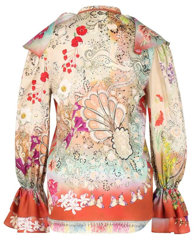 Ruffled cotton voile blouse with flower print ETRO