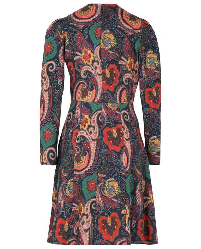 Kurzes ausgestelltes Kleid aus Wolle mit floralem Paisley-Print ETRO