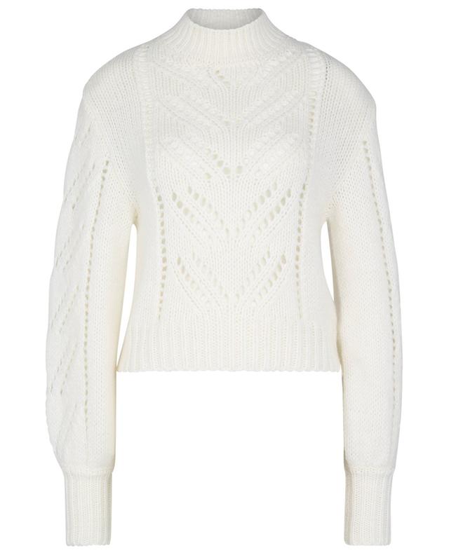 Openwork knit mohair blend jumper with puff sleeves RED VALENTINO