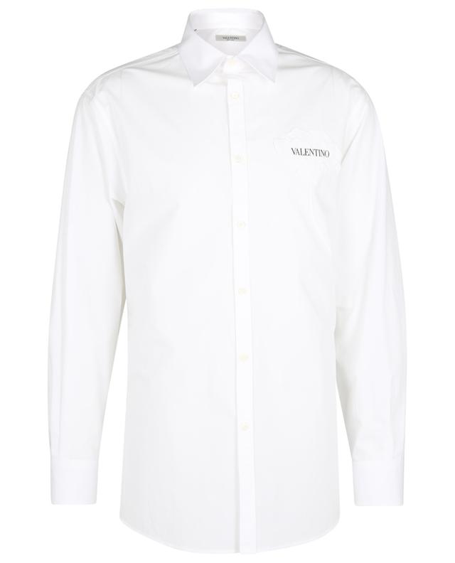 Men&#039;s Garden embroidered long-sleeved cotton shirt VALENTINO