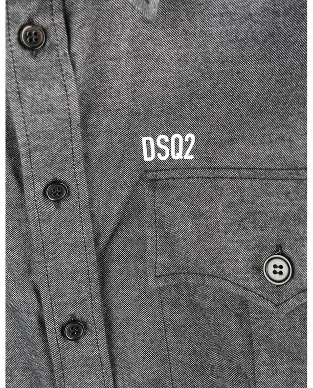 Military logo printed flannel over-shirt DSQUARED2