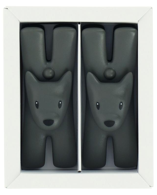 Giampo set of two black magnetic note clips ALESSI