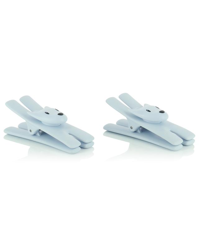 Giampo set of two light blue magnetic note clips ALESSI