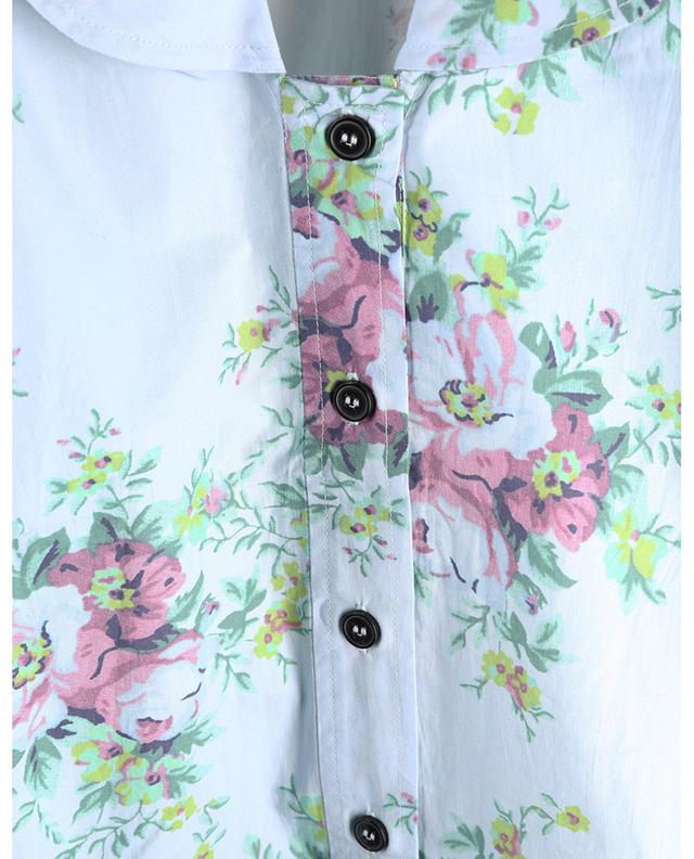 Oversize-Hemd aus geblümter Popeline mit V-Ausschnitt GANNI