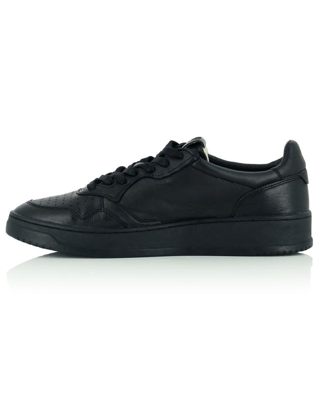 Baskets basses en cuir lisse noir