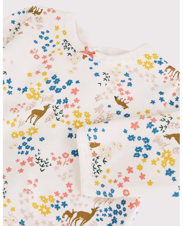 Bambi und Blumen bedruckter Fleece-Schlafanzug PETIT BATEAU