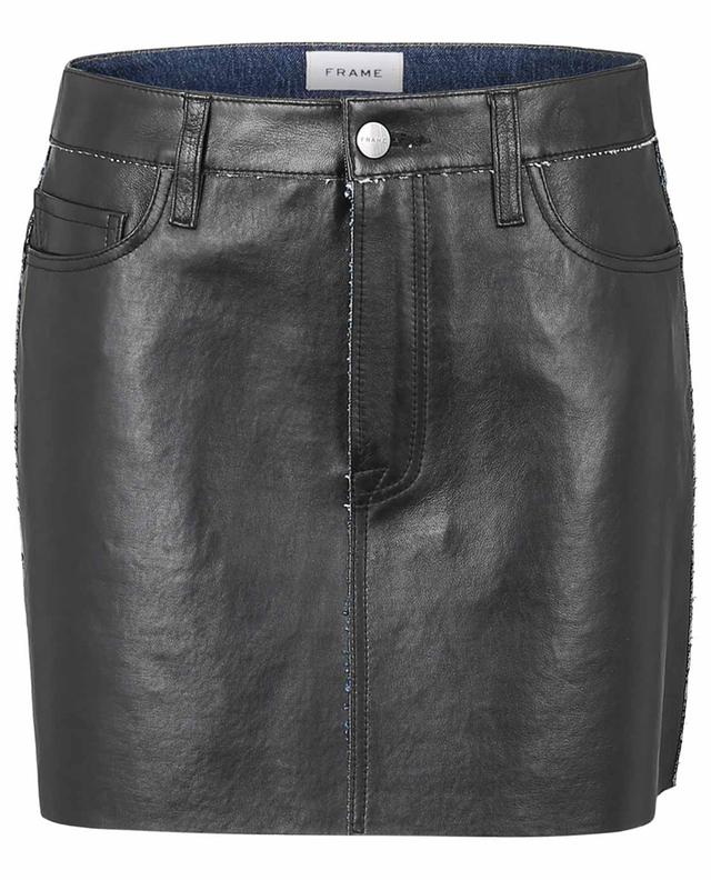Jupe courte en cuir Le Mini Skirt Bonded FRAME