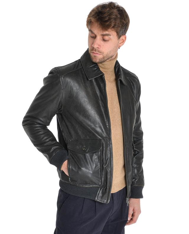 Myles cracked looking leather jacket ANDREA D&#039;AMICO