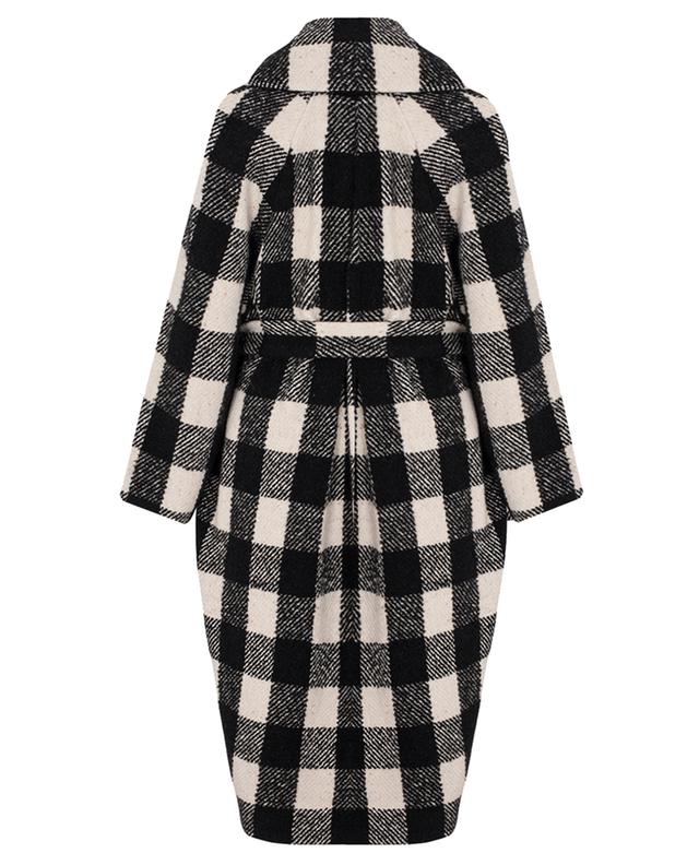 Gingham check wool blend coat SLY 010