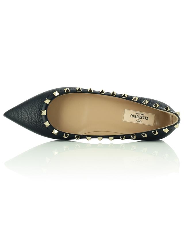 Rockstud pointy toe ballet flats in grained leather VALENTINO