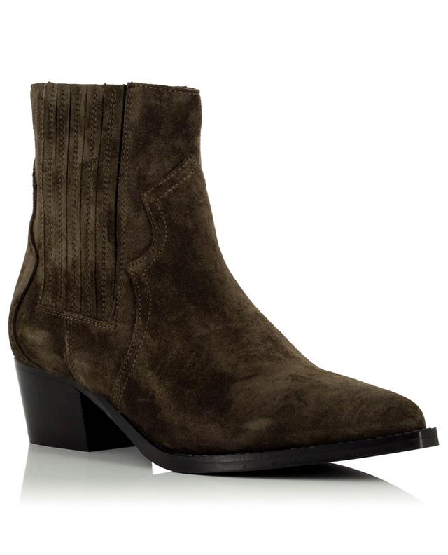 Crosta Muschio Suede ankle boots with Santiag-style heels BONGENIE GRIEDER