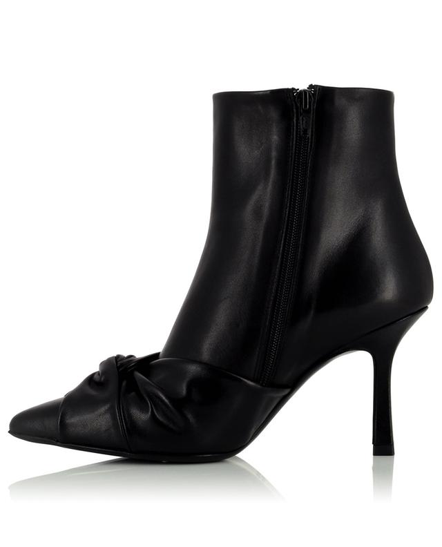 Letitia Knotted leather ankle boots with stiletto heels BONGENIE GRIEDER