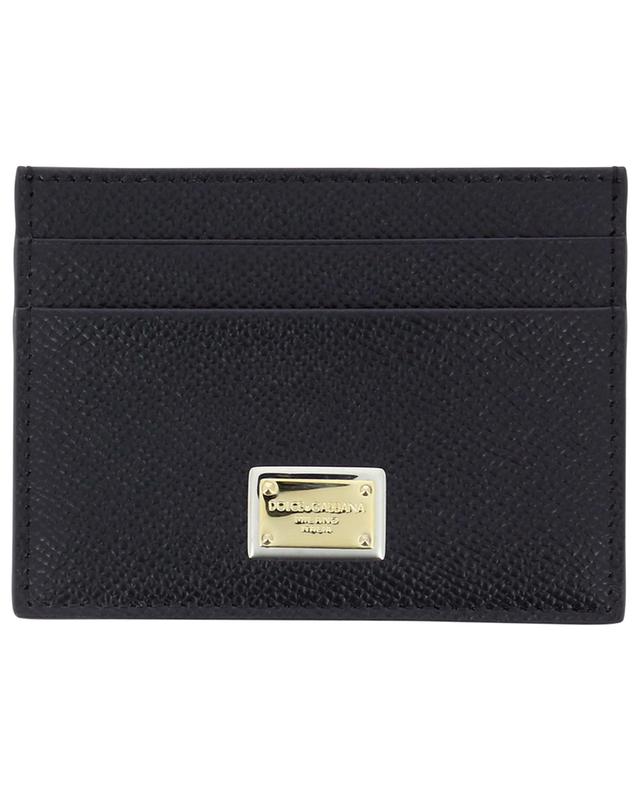 Dauphine leather card case with logo plate DOLCE &amp; GABBANA