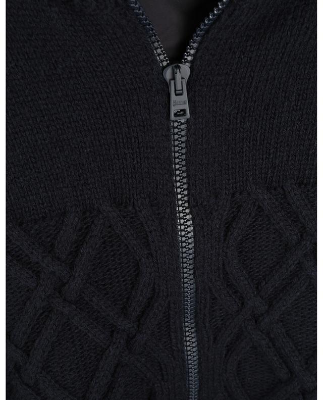 Zippered wool cardigan with stand-up collar HERNO