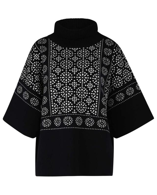 Pull esprit poncho en maille jacquard fleurie SEE BY CHLOE
