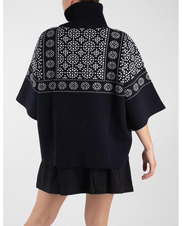 Pull esprit poncho en maille jacquard fleurie SEE BY CHLOE