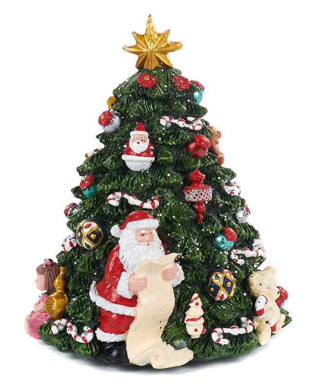 Sapin de Noël miniature décoré Santa with List GOODWILL