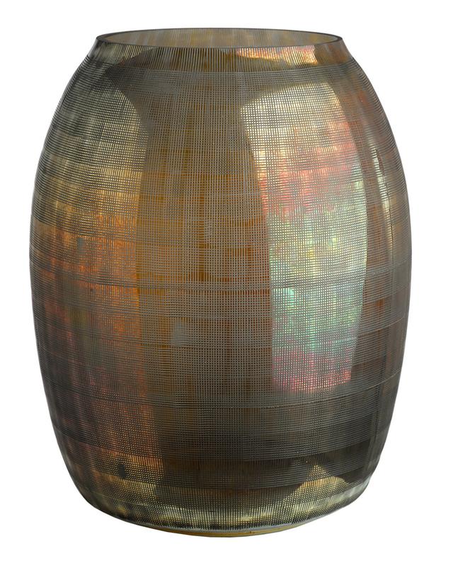 Vase en verre marron Checkered L POLS POTTEN