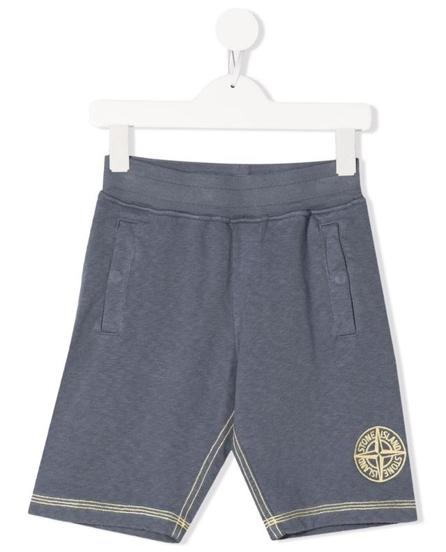 41043 Malfilé_Garment Dyed embroidered boy&#039;s fleece shorts STONE ISLAND JUNIOR