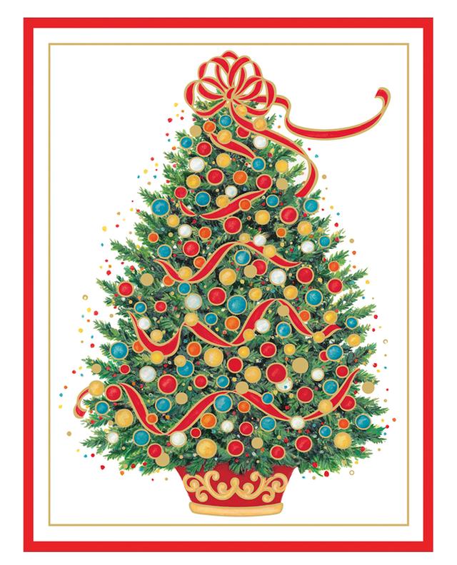 Set de 10 cartes postales Christmas Tree CASPARI