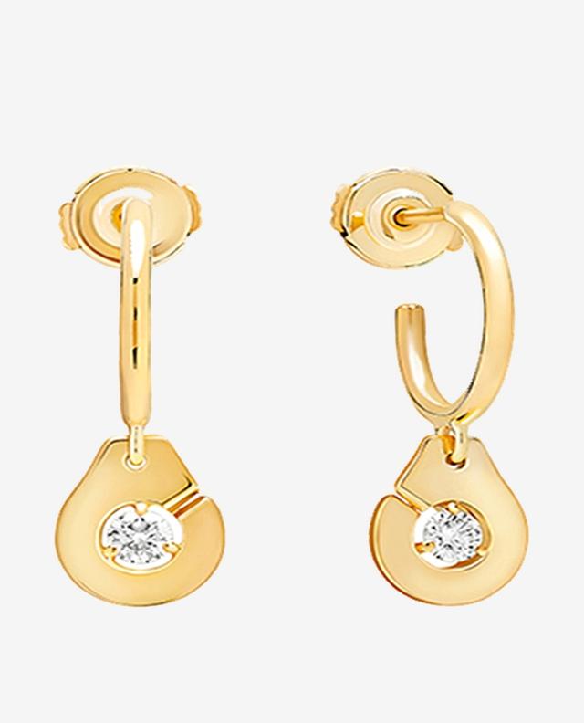 Menottes R8 yellow gold and diamond hoop earrings DINH VAN